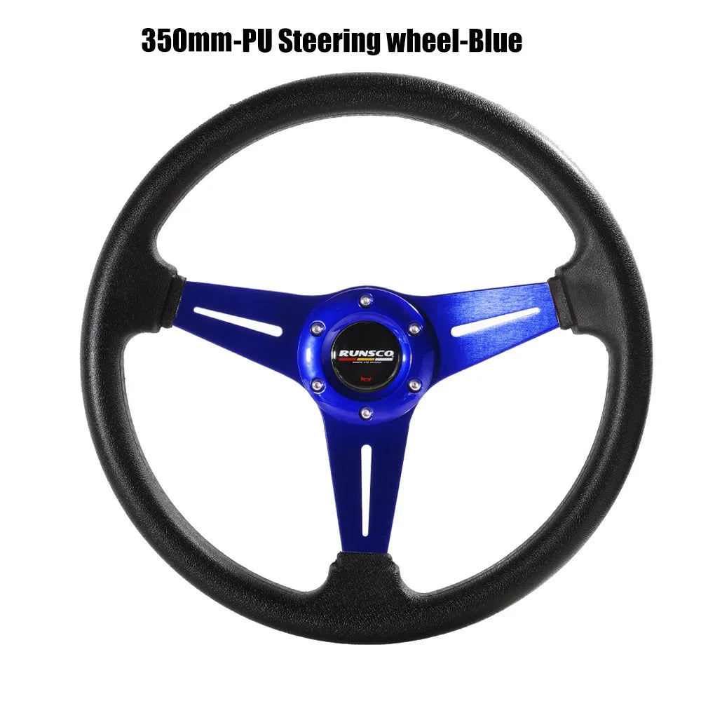 Volante Deportivo 14” (350 mm) – Aluminio y PU para Drift y Simulación