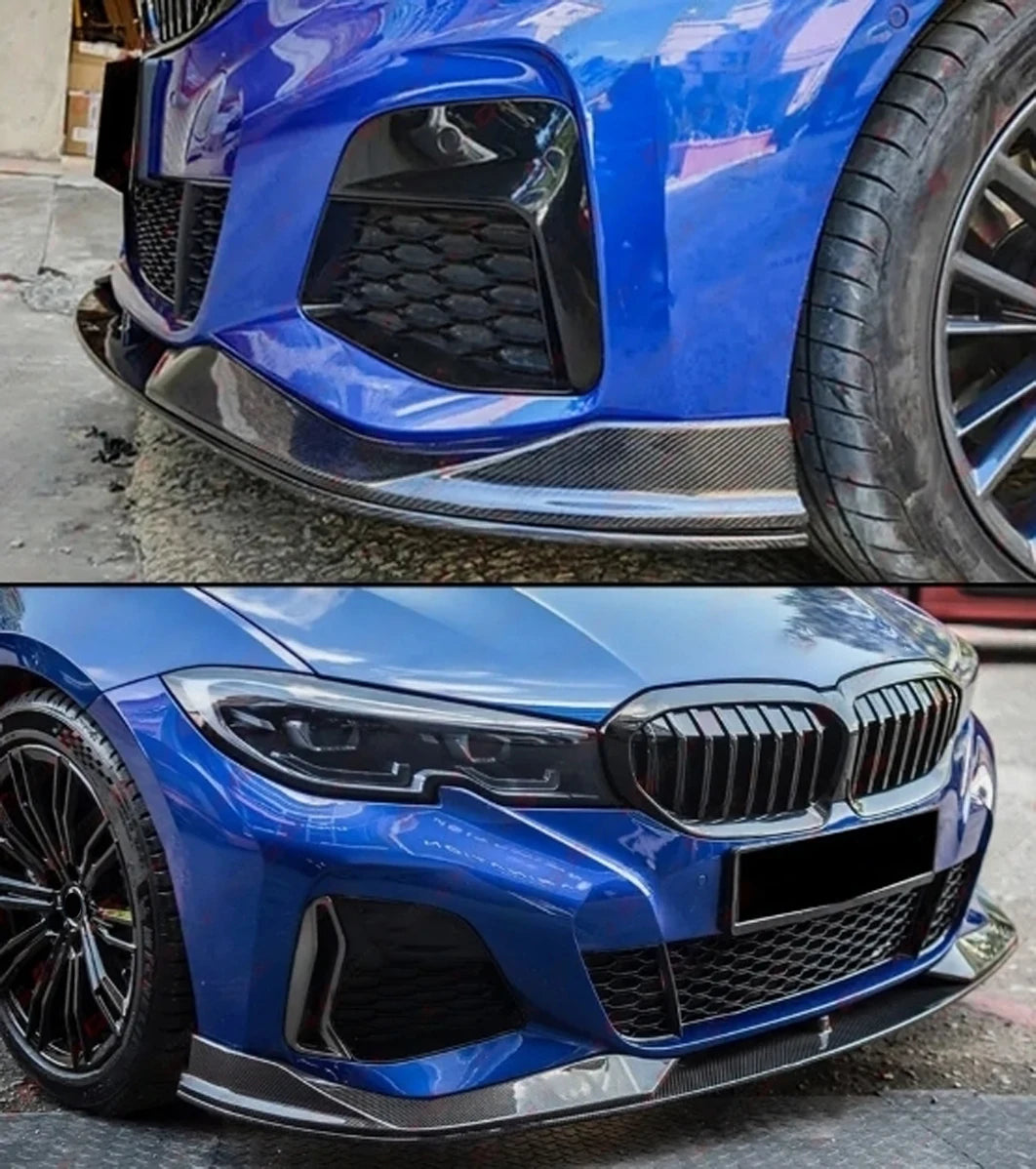 Lip delantero estilo AC en acabado carbono para BMW G20 330i M Sport (2019–2022)