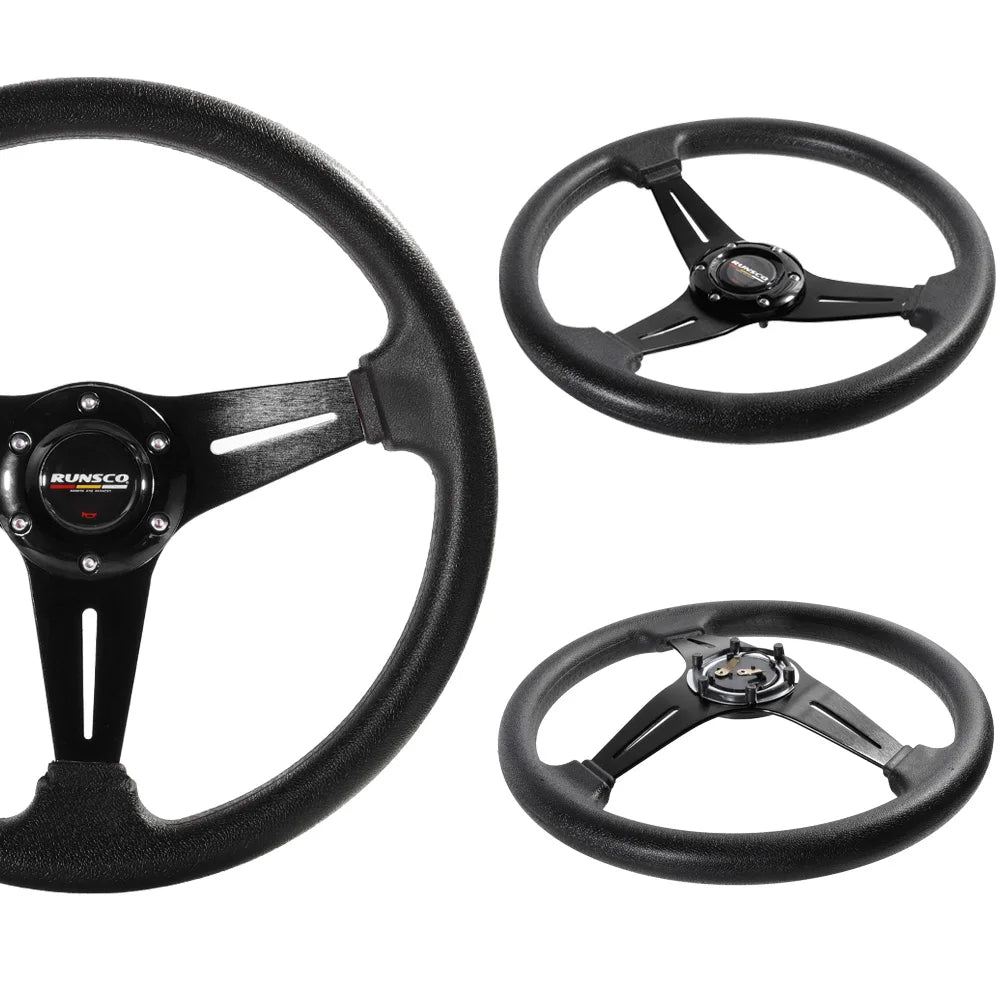 Volante Deportivo 14” (350 mm) – Aluminio y PU para Drift y Simulación