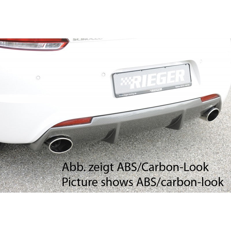 Difusor Trasero Rieger VW Scirocco Mk3 R ABS Carbono Brillante Texturizado 2011-2017