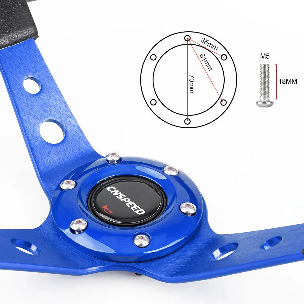 Volante Deportivo 14” (350 mm) – Drift y Racing en PU y Aluminio