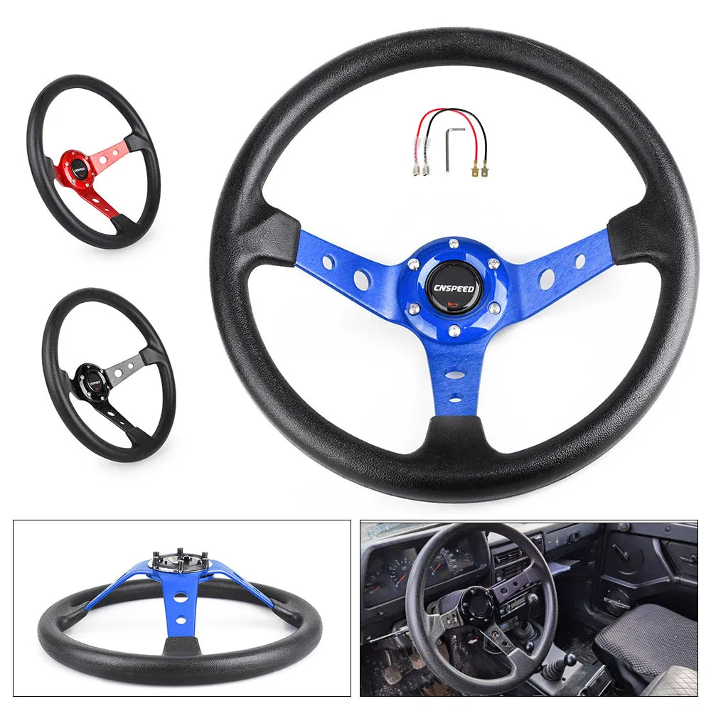Volante Deportivo 14” (350 mm) – Drift y Racing en PU y Aluminio