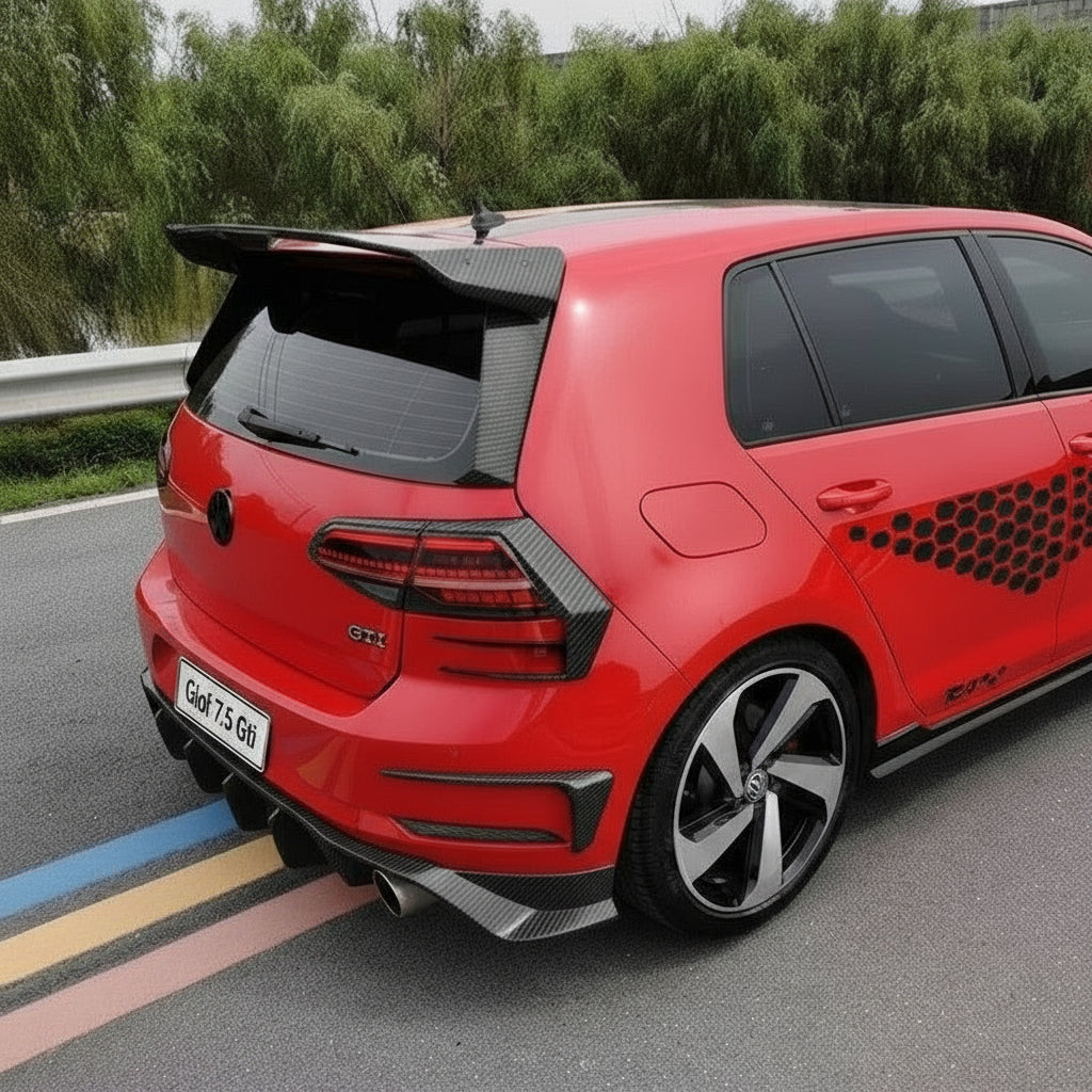 Alerón estilo GT en fibra de carbono real para Volkswagen Golf 7 / 7.5 (2014–2018)
