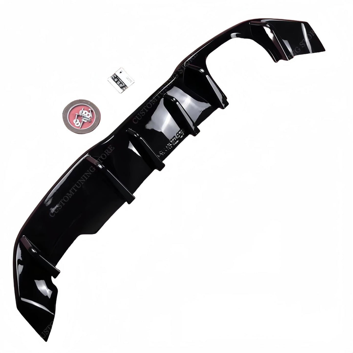 Difusor trasero negro brillante estilo Maxton para Ford Fiesta ST Mk7 (2013–2017, 3 puertas)