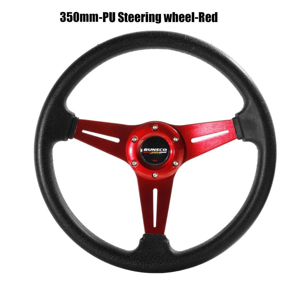 Volante Deportivo 14” (350 mm) – Aluminio y PU para Drift y Simulación
