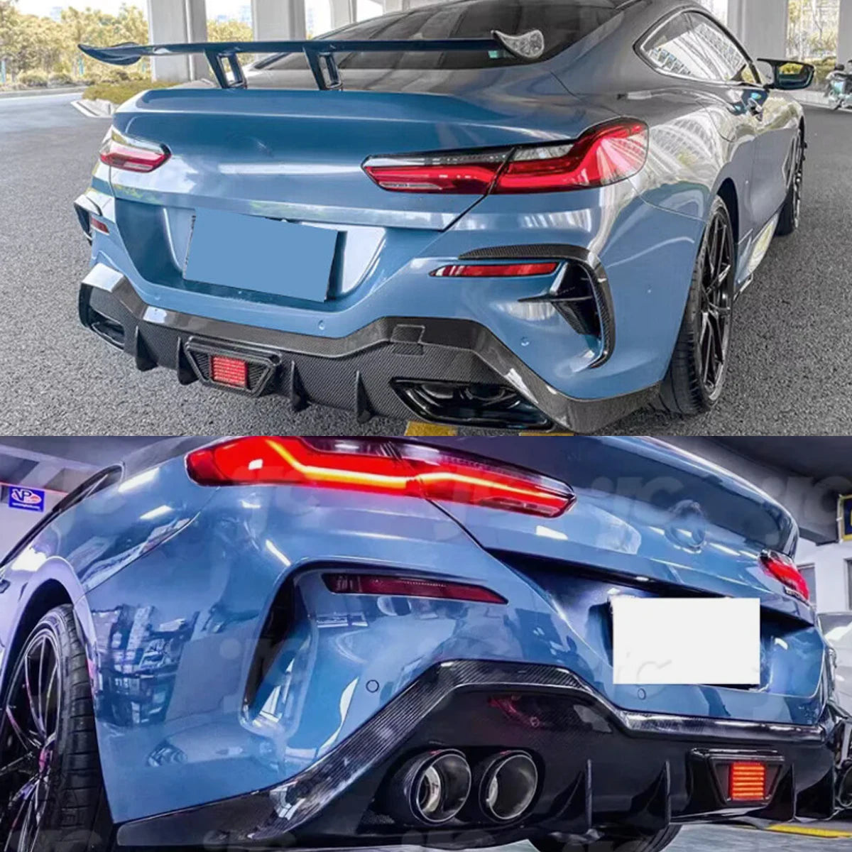 Difusor trasero con luz LED para BMW Serie 8 G14 Cabrio / G15 Coupé M Sport (2019–2023)