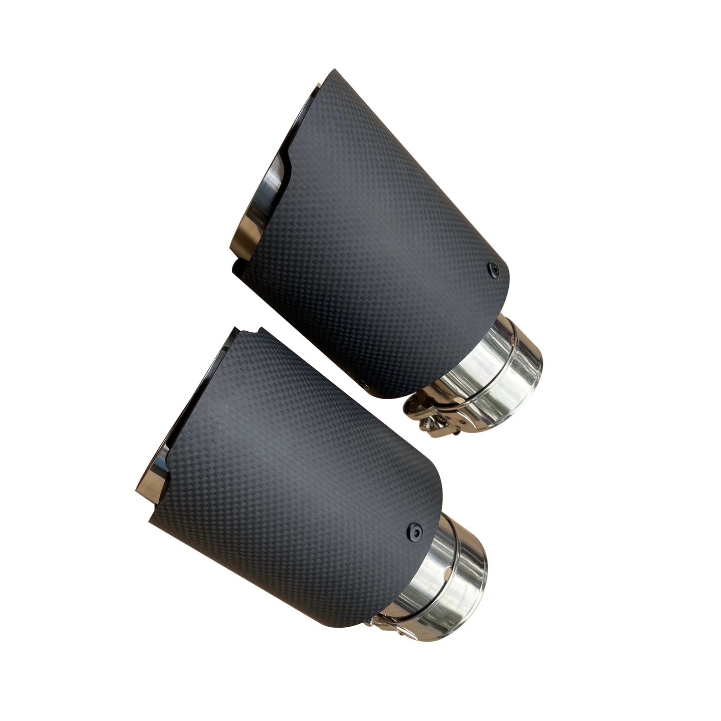 Cola de escape universal acero inoxidable con detalle efecto carbono (salida simple)