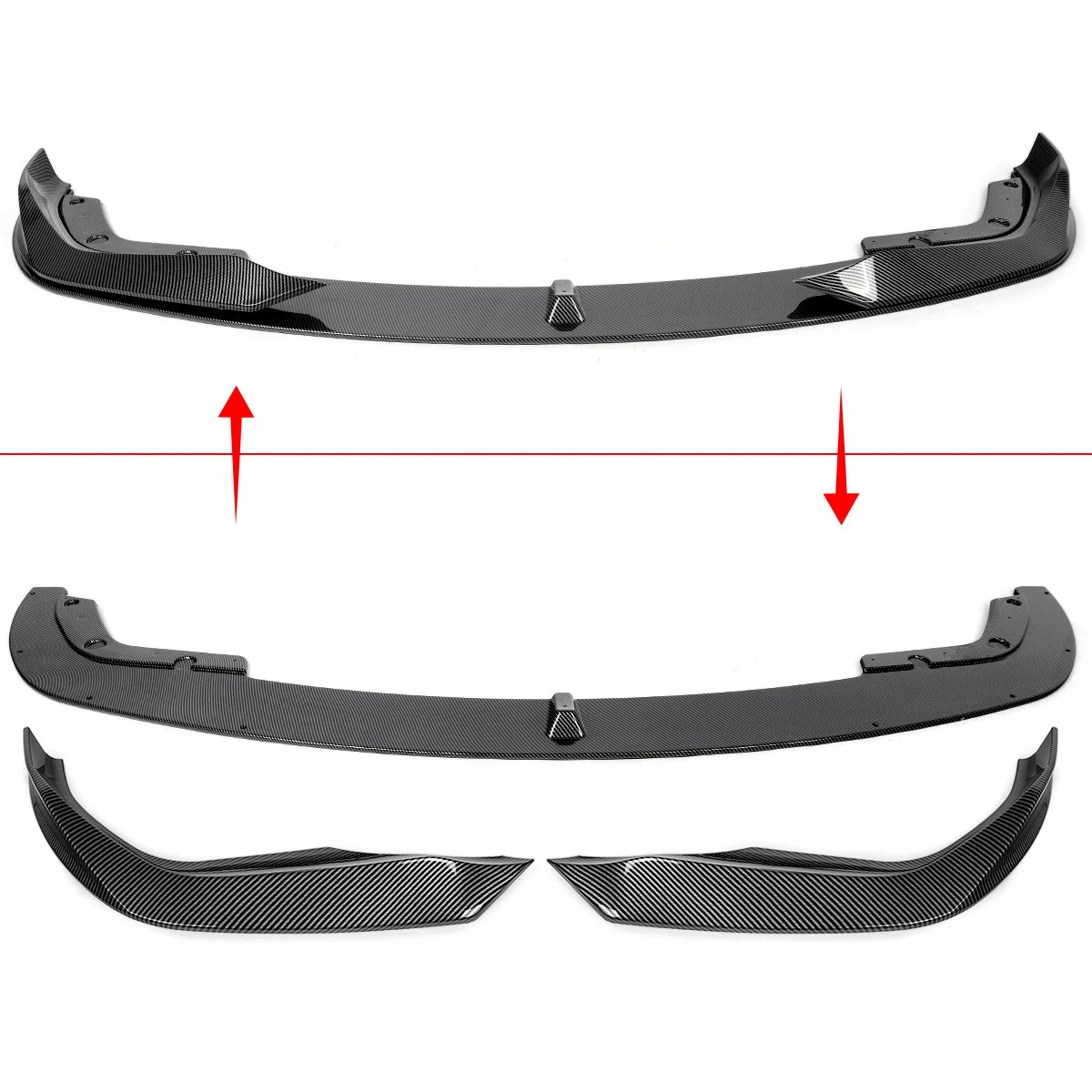 Lip delantero estilo AC en acabado carbono para BMW G20 330i M Sport (2019–2022)