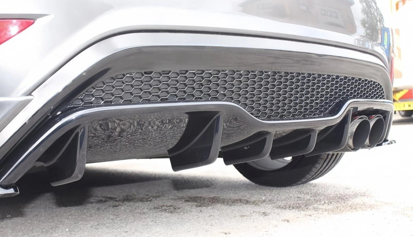 Difusor trasero negro brillante estilo Maxton para Ford Fiesta ST Mk7 (2013–2017, 3 puertas)