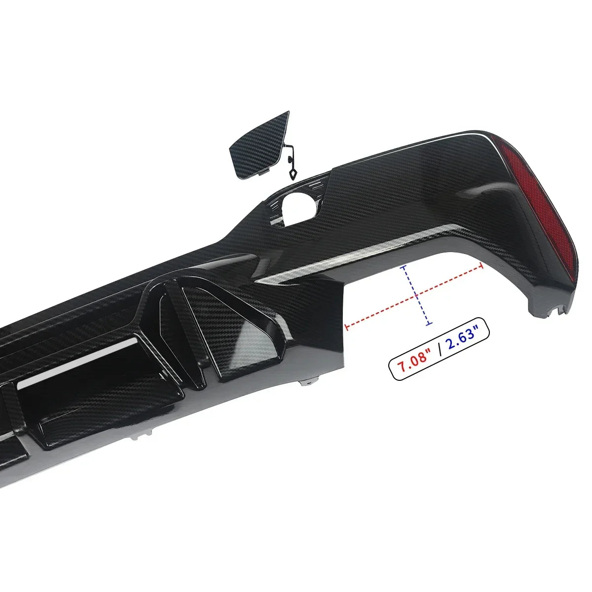 Difusor trasero estilo M5 Competition efecto carbono para BMW G30 / G38 M Sport (2017–2020)
