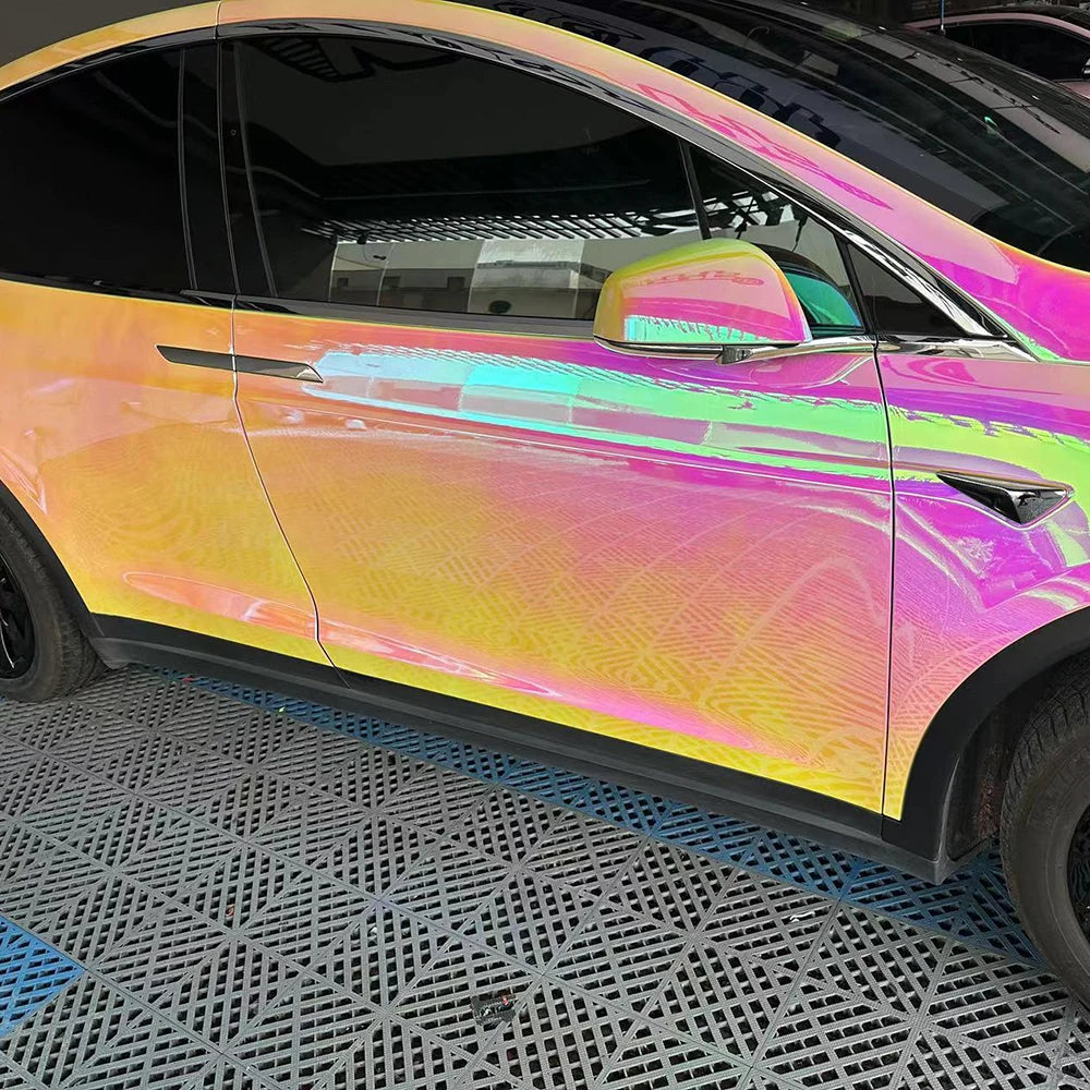 Vinilo Envolvente Espejo Cromado Super Rainbow – Rotulación Completa de Coche
