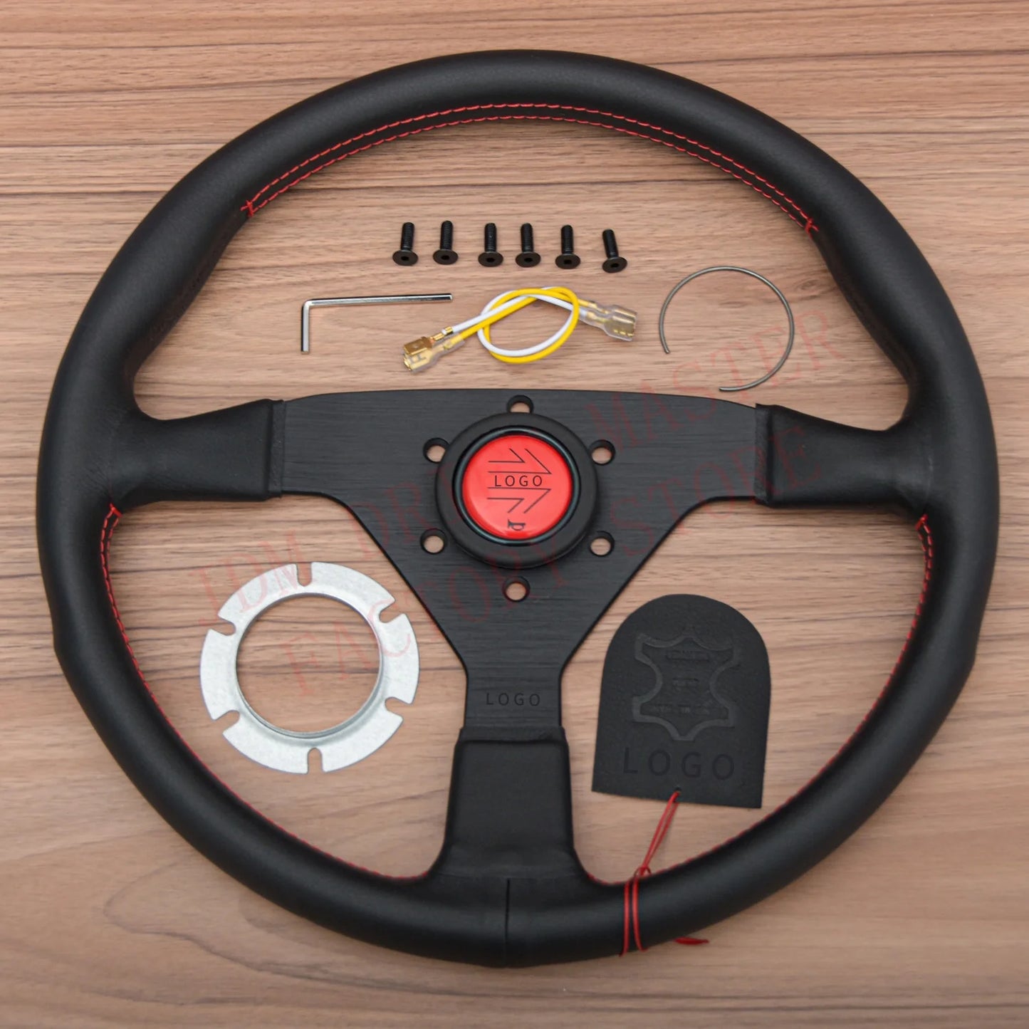 Volante JDM Racing Montecarlo 14” – Deportivo Rally y Drift en Cuero