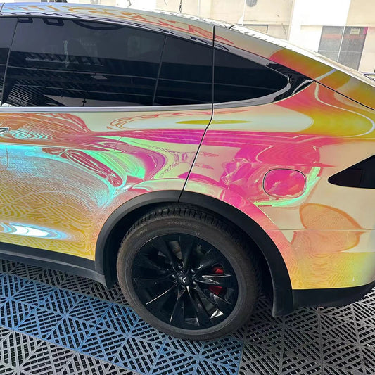 Vinilo Envolvente Espejo Cromado Super Rainbow – Rotulación Completa de Coche