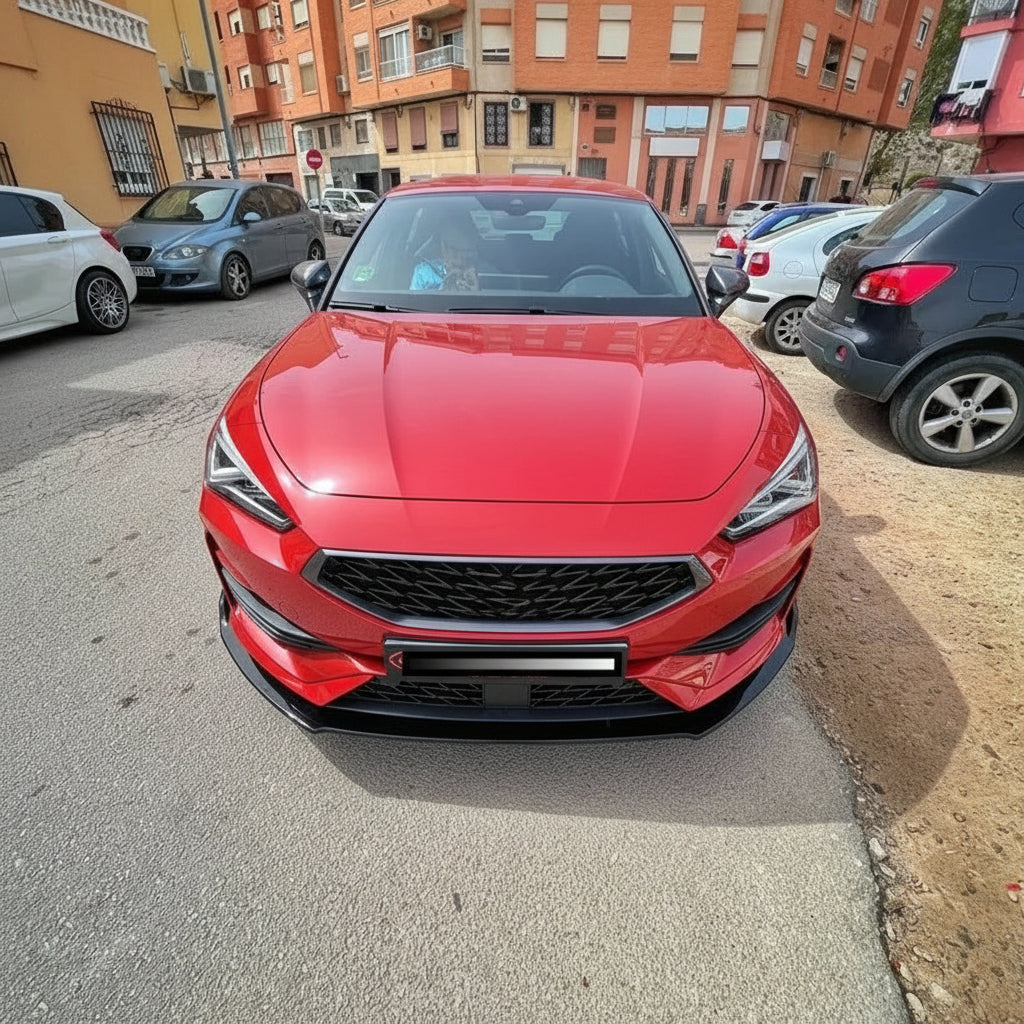 Lip delantero negro brillante para Seat León MK4 Cupra (2021–2024)