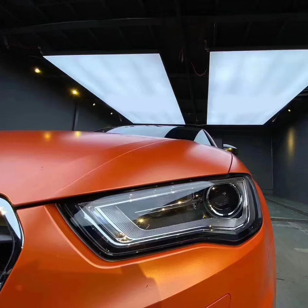 Vinilo adhesivo satinado metálico color naranja (17 m × 1,52 m)