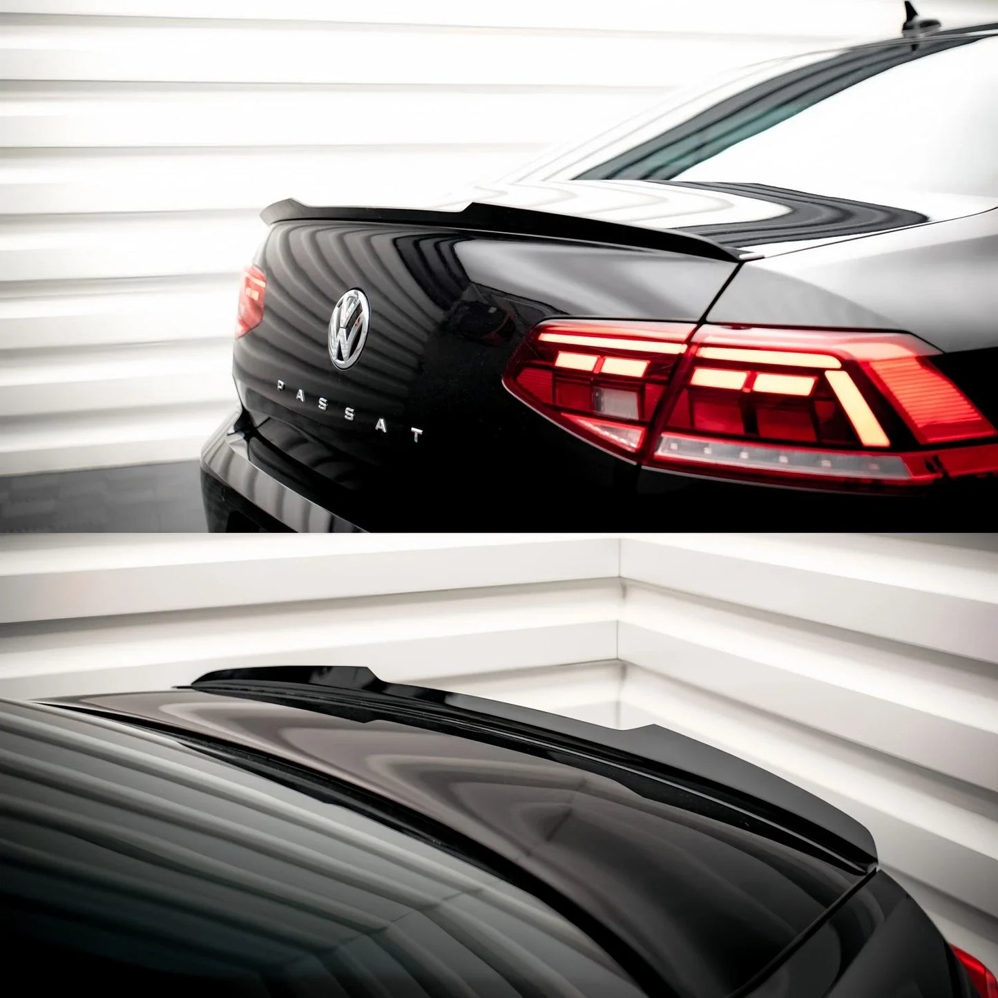 Alerón Trasero Estilo Maxton en Negro Brillante – Volkswagen Passat B8 Sedan Facelift (2014-2023)