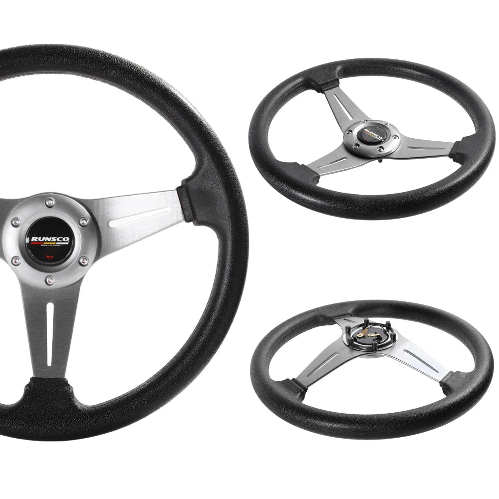 Volante Deportivo 14” (350 mm) – Aluminio y PU para Drift y Simulación