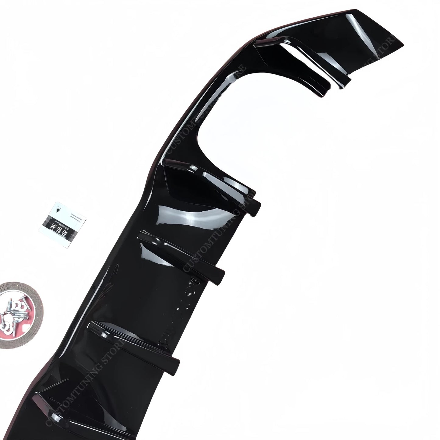 Difusor trasero negro brillante estilo Maxton para Ford Fiesta ST Mk7 (2013–2017, 3 puertas)