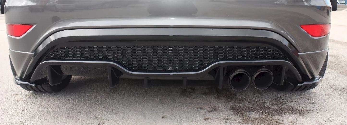 Difusor trasero negro brillante estilo Maxton para Ford Fiesta ST Mk7 (2013–2017, 3 puertas)