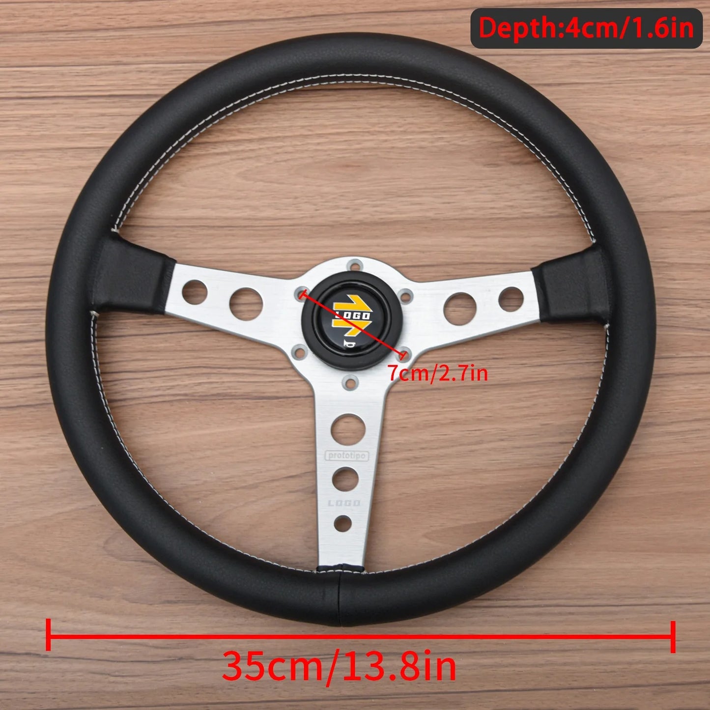 Volante MO Motorsport Prototipo 14” – Deportivo y Clásico de 350 mm en Cuero