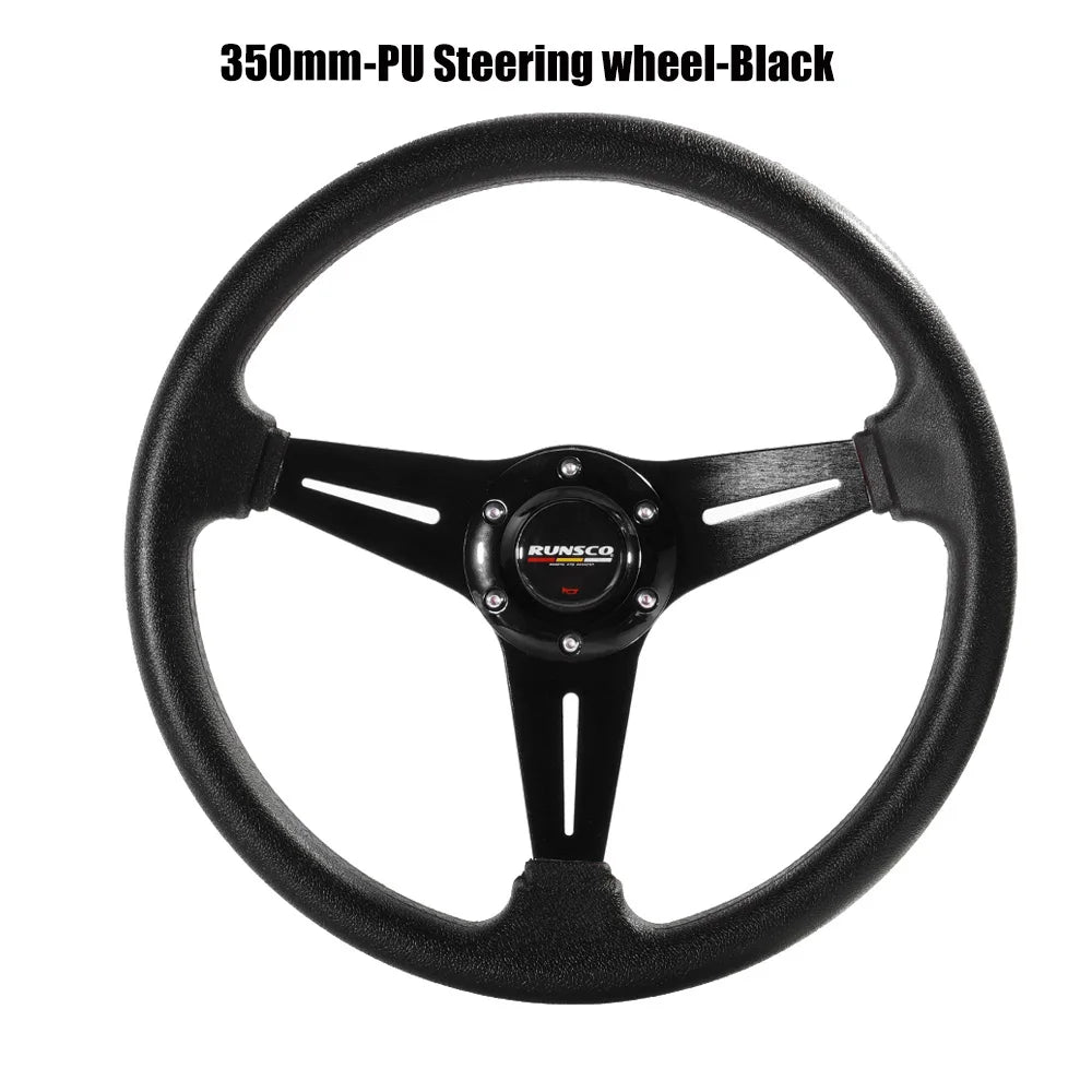 Volante Deportivo 14” (350 mm) – Aluminio y PU para Drift y Simulación