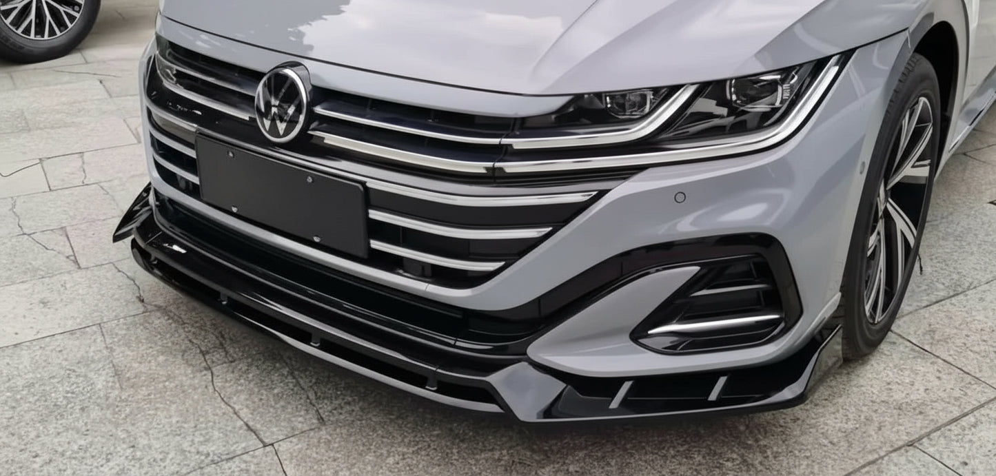 Lip delantero 4 piezas negro brillante para VW Arteon R-Line Facelift (2020–2024)