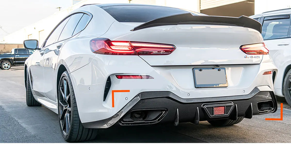 Difusor trasero efecto carbono para BMW Serie 8 G16 M850i / 840d Sport (2018–2023)