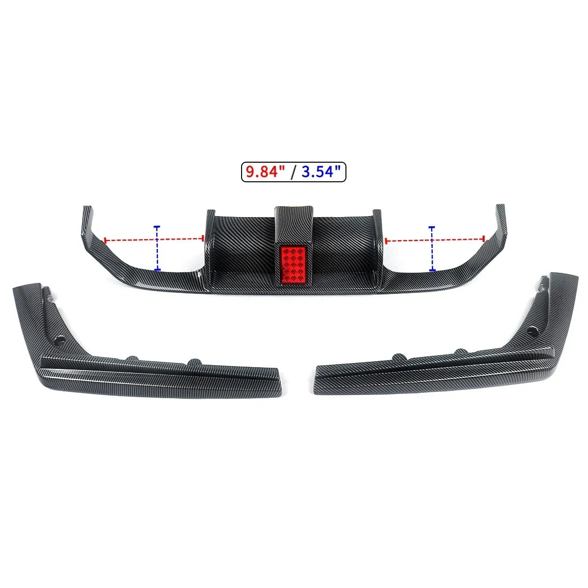 Difusor trasero efecto carbono con luz para BMW F80 M3 / F82 F83 M4 (2015–2020)
