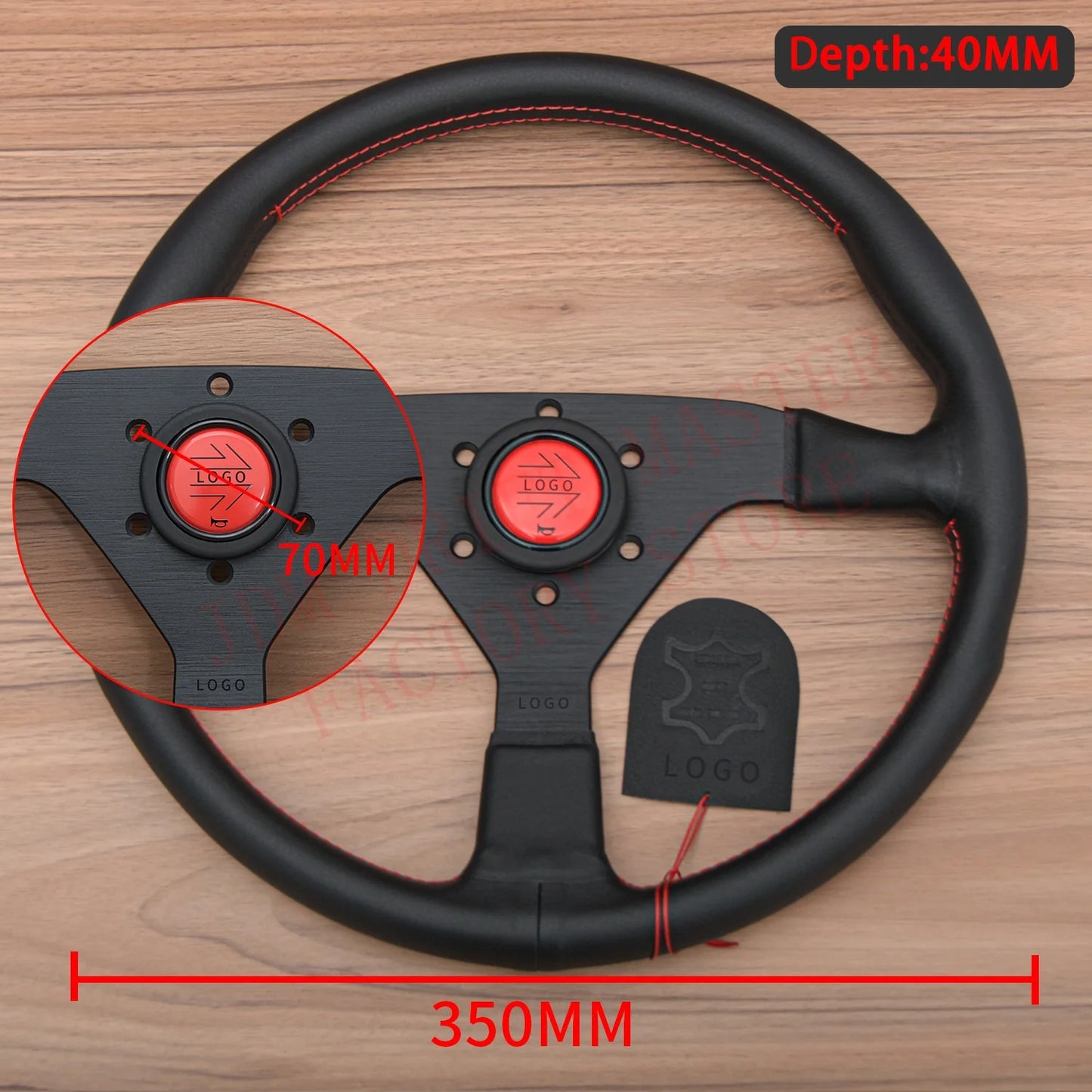 Volante JDM Racing Montecarlo 14” – Deportivo Rally y Drift en Cuero