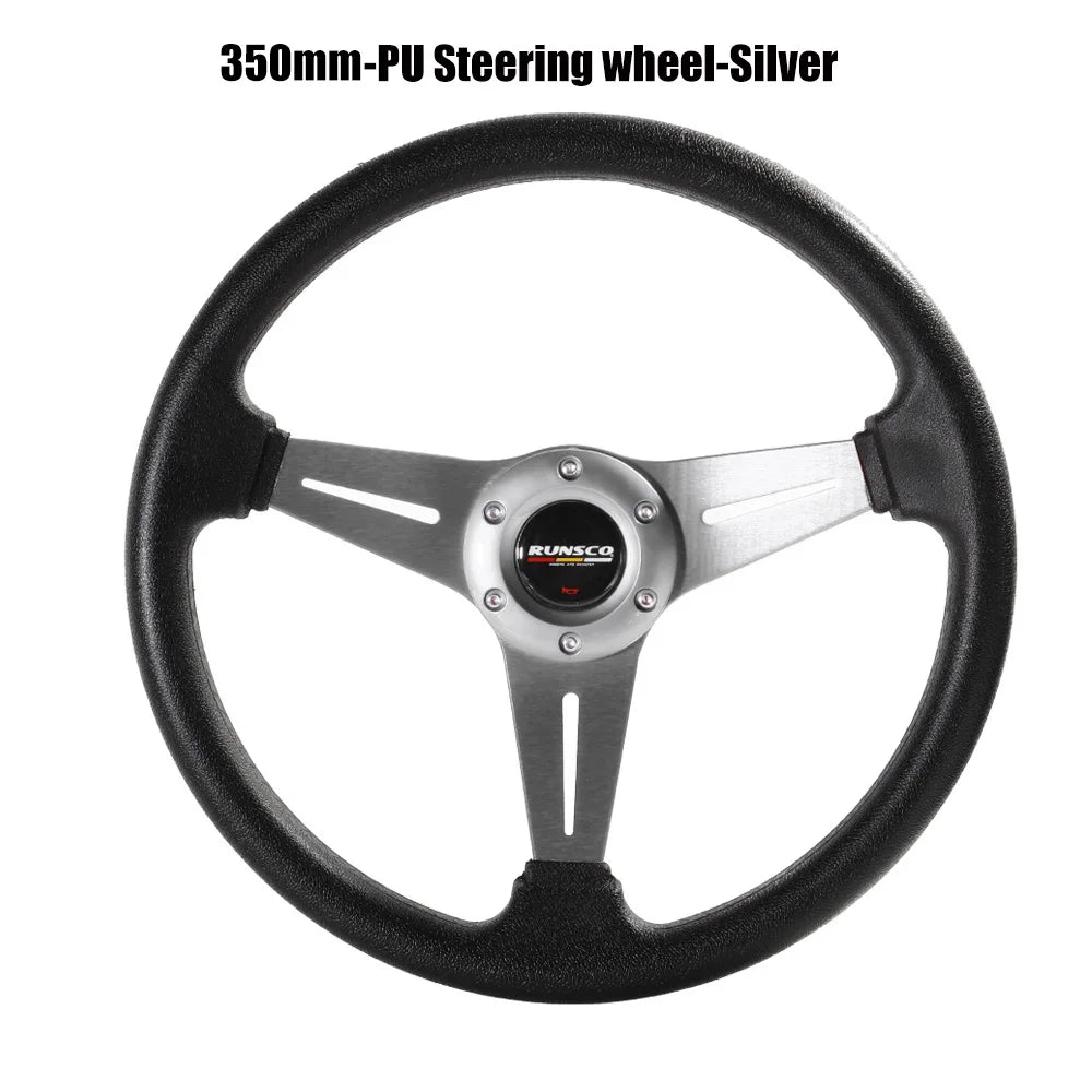 Volante Deportivo 14” (350 mm) – Aluminio y PU para Drift y Simulación