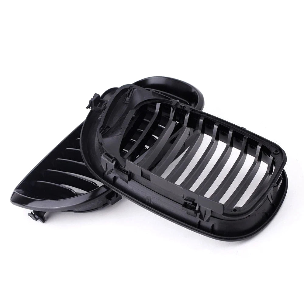 Parrilla delantera simple negro brillante para BMW Serie 3 E46 (2001–2005, 4 puertas)