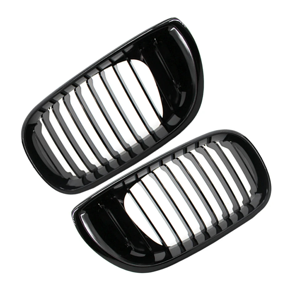 Parrilla delantera simple negro brillante para BMW Serie 3 E46 (2001–2005, 4 puertas)