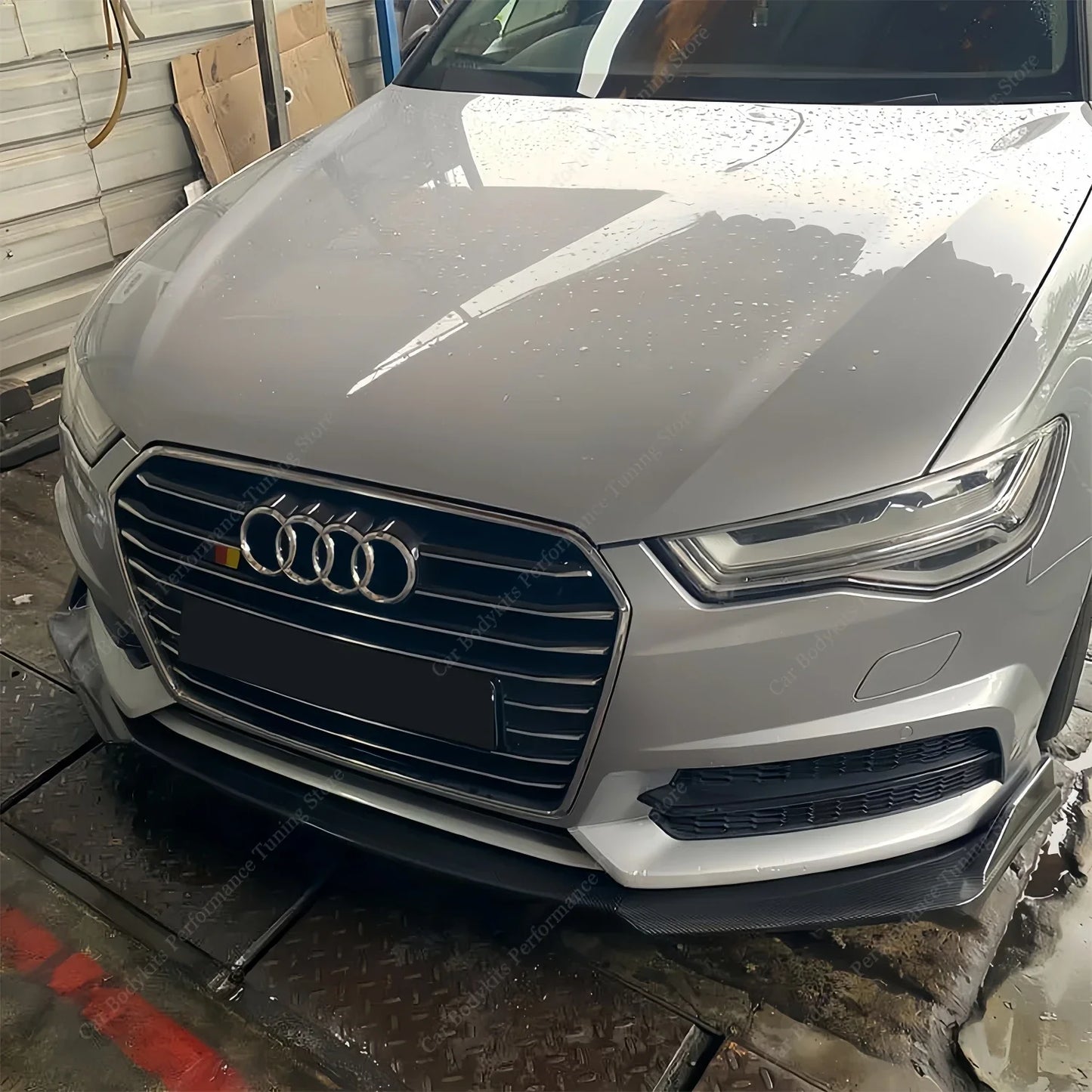 Lip delantero 3 piezas negro brillante para Audi A6 / S6 C7 S-Line (2014–2018)