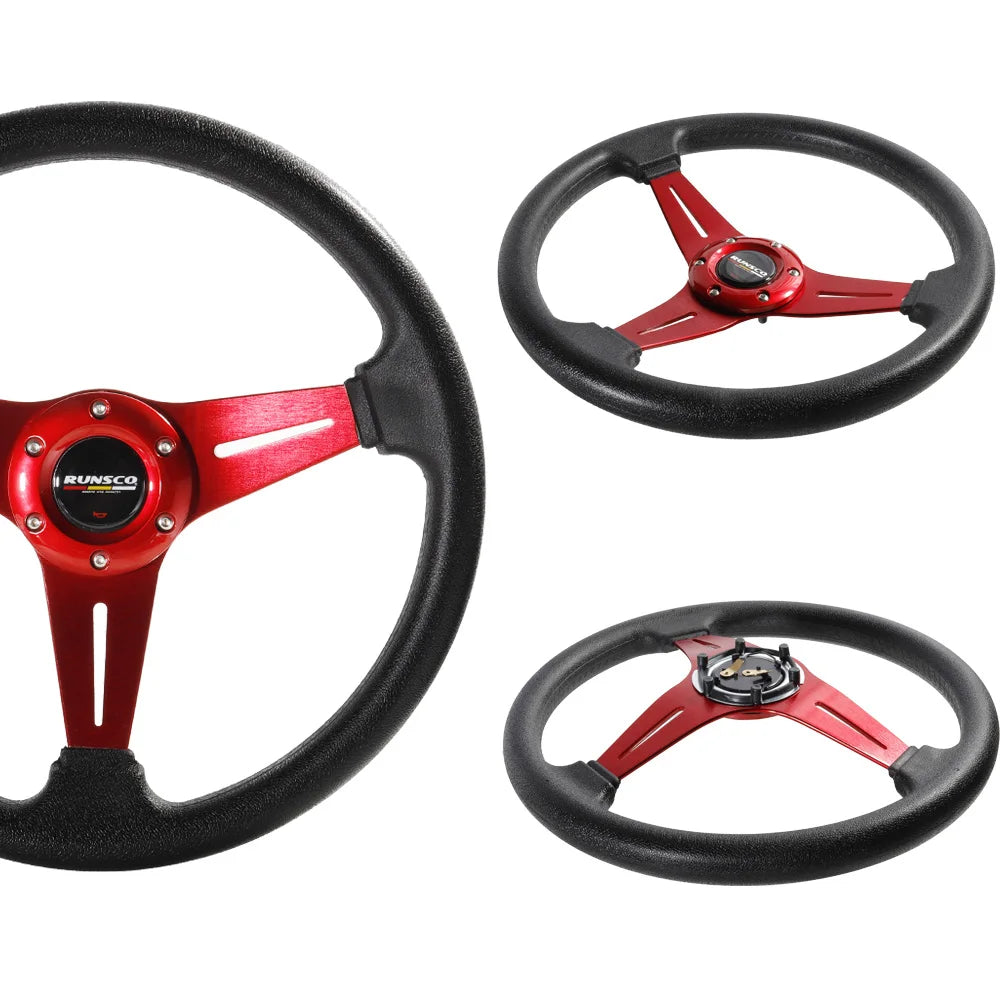 Volante Deportivo 14” (350 mm) – Aluminio y PU para Drift y Simulación