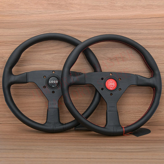 Volante JDM Racing Montecarlo 14” – Deportivo Rally y Drift en Cuero