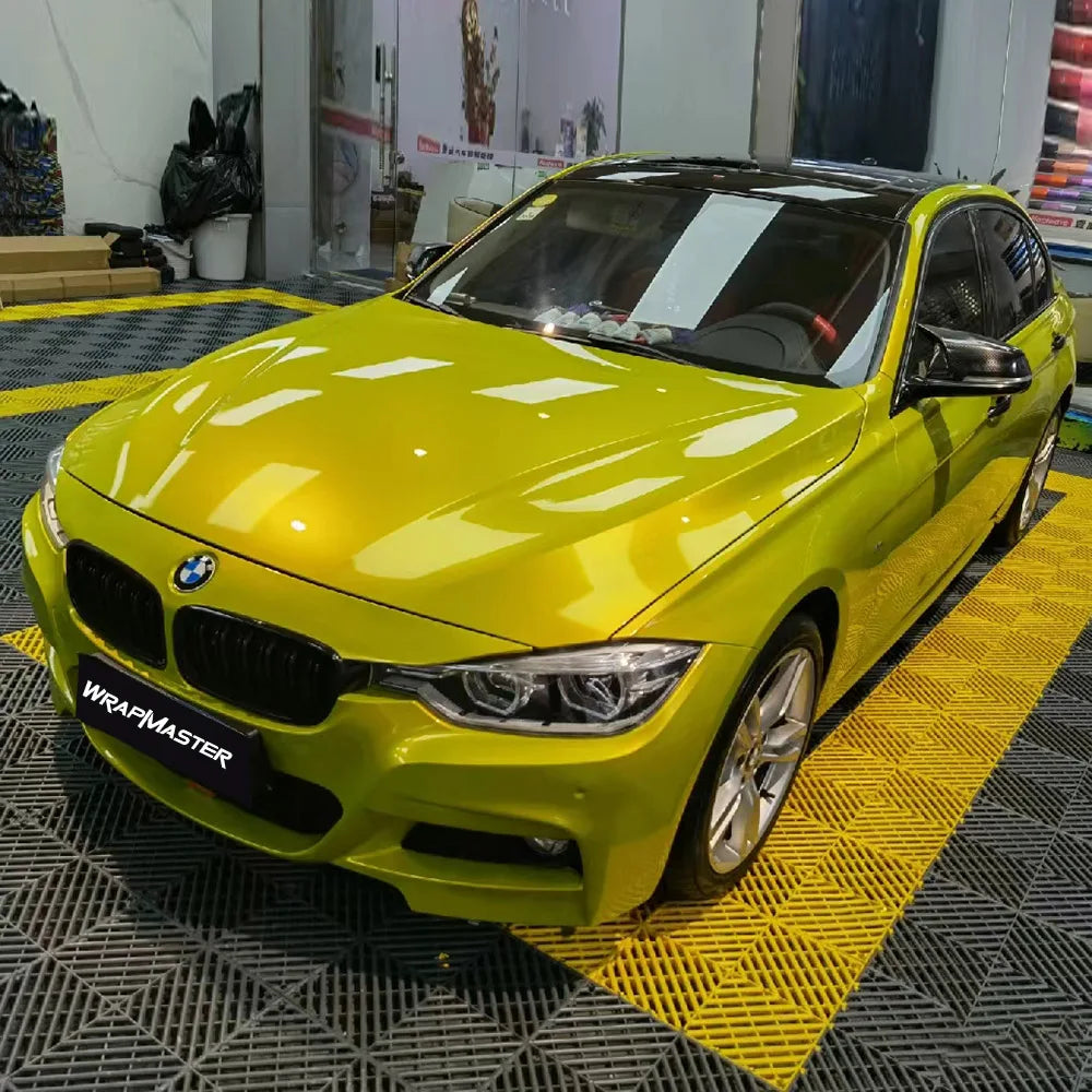 Vinilo Envolvente Amarillo Limón Metálico Brillante – Rotulación Completa de Coche