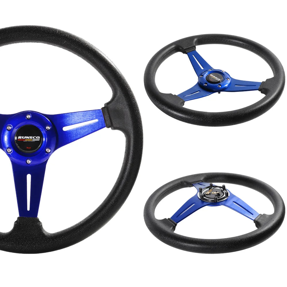 Volante Deportivo 14” (350 mm) – Aluminio y PU para Drift y Simulación