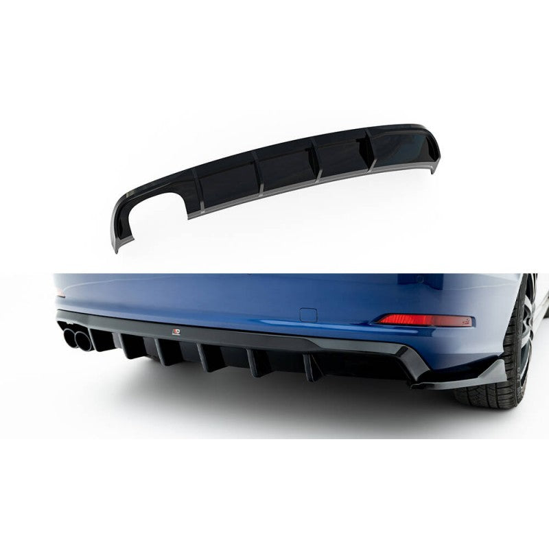 Difusor Maxton Design Audi A3 Sedan 8V FL Doble Salida Izquierda