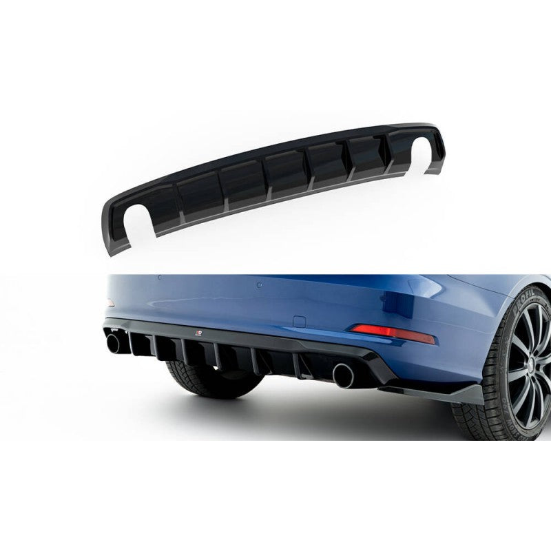 Difusor Trasero Maxton Design para Audi A3 Sedán 8V Negro