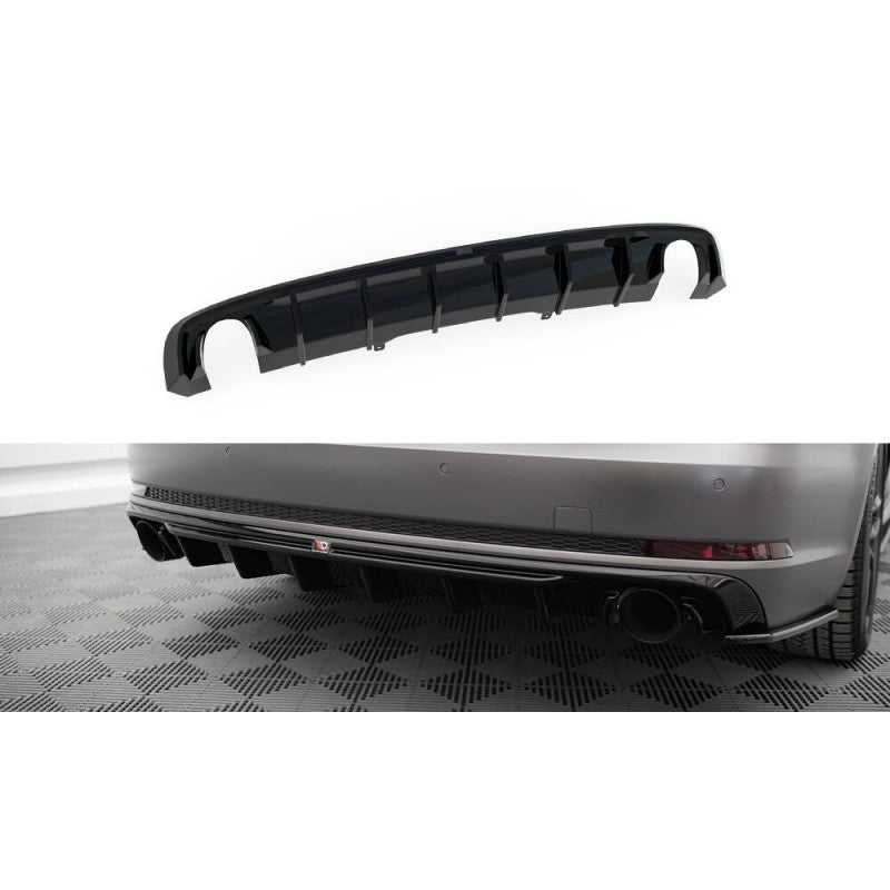 Difusor Trasero Maxton Design Audi A4 B9 S-Line Negro Brillo