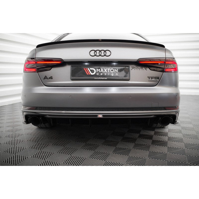 Difusor Trasero Maxton Design Audi A4 B9 S-Line Negro Brillo