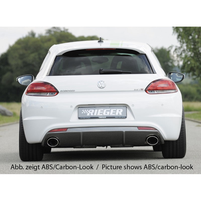 Difusor Trasero Rieger VW Scirocco Mk3 R ABS Carbono Brillante Texturizado 2011-2017