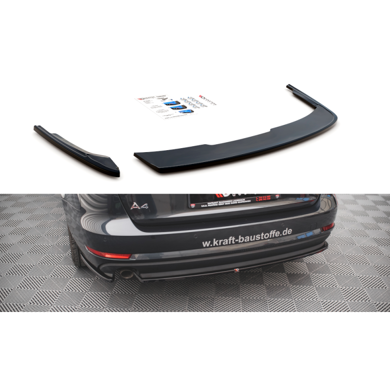 Splitter Maxton Design Audi A4 Avant B9 Lip Trasero Negro Brillante