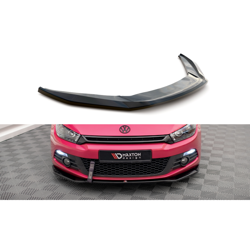 Maxton Design V.2 Labio Deportivo para VW Scirocco Mk3 2008-2014 Negro Brillante ABS