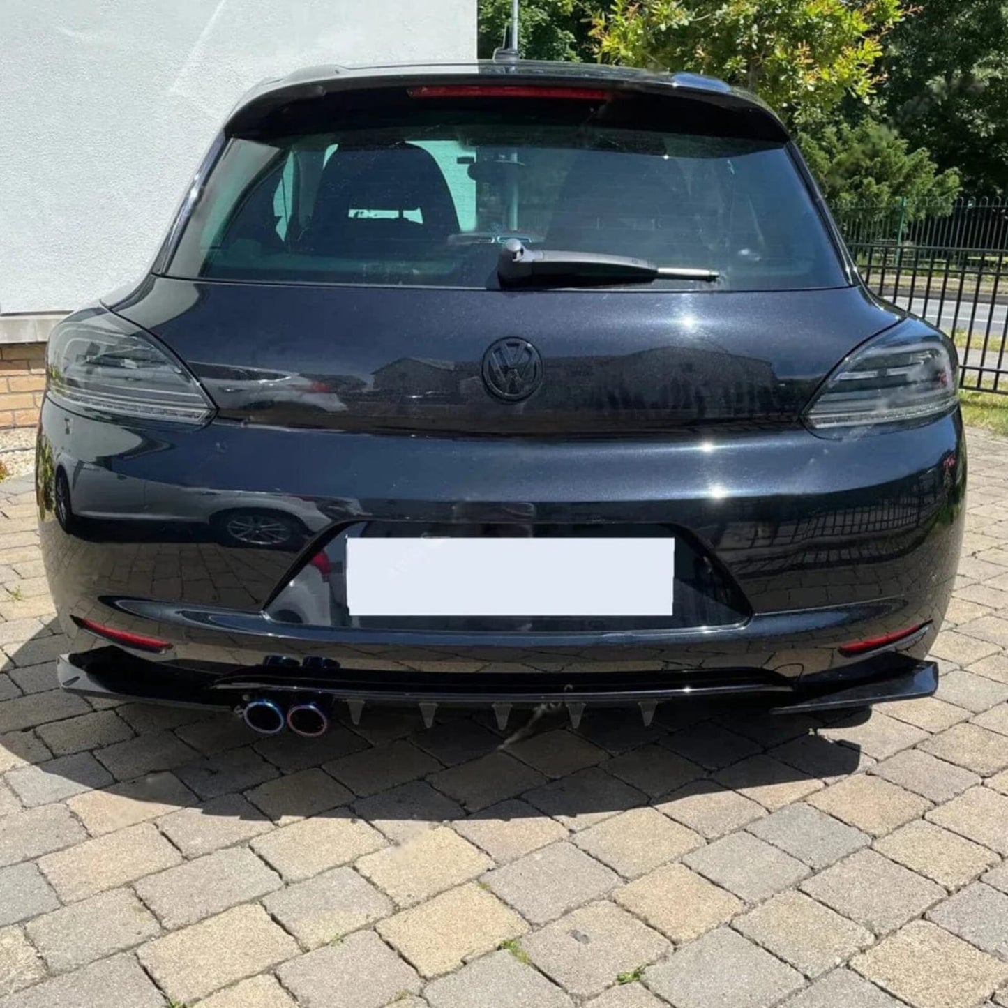 Difusor trasero negro brillante para Volkswagen Scirocco 2.0 TSI (2008–2013, Pre-LCI)