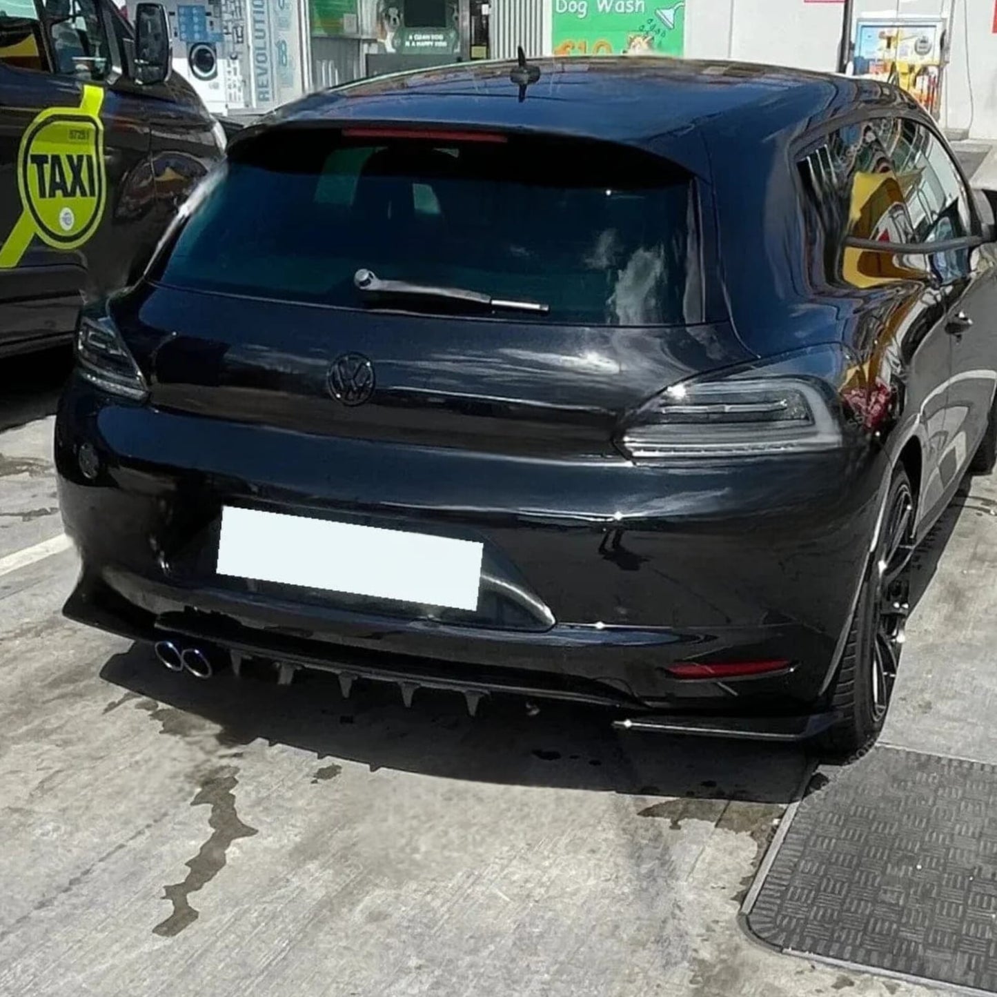 Difusor trasero negro brillante para Volkswagen Scirocco 2.0 TSI (2008–2013, Pre-LCI)