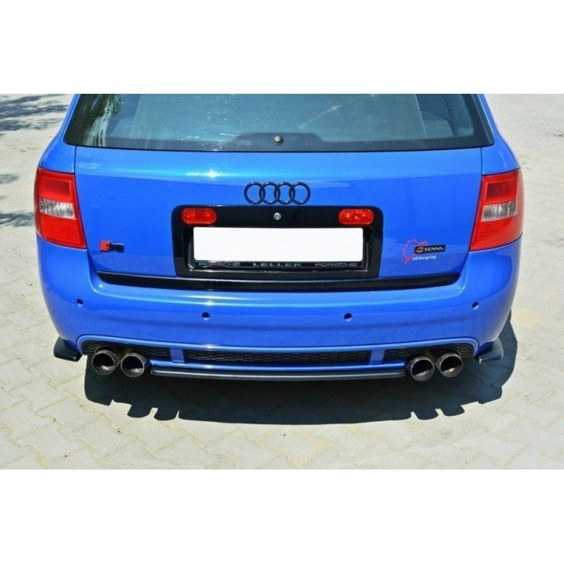 Splitter Central Trasero Maxton Design Audi RS6 C5 Deportivo Negro Brillante