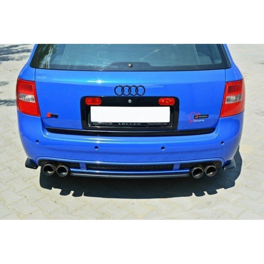 Splitter Central Trasero Maxton Design Audi RS6 C5 Deportivo Negro Brillante