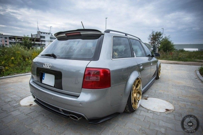 Splitter Central Trasero Maxton Design Audi RS6 C5 Deportivo Negro Brillante