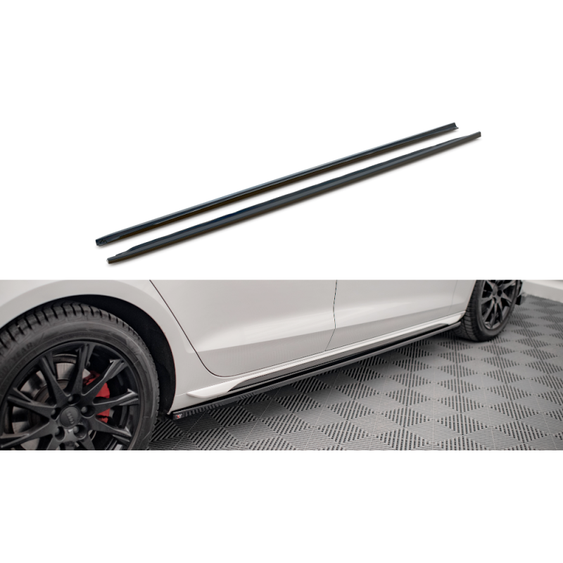 Taloneras Deportivas Maxton Design Audi A4 B9 FL Negro Brillante